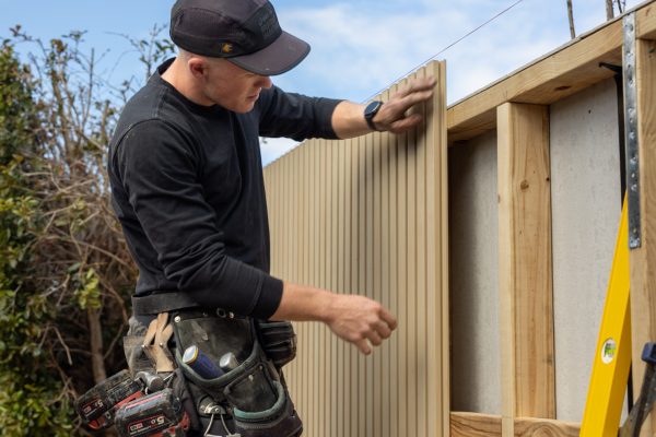 Feature wall cladding installation by SW Building Solutions Melbourne