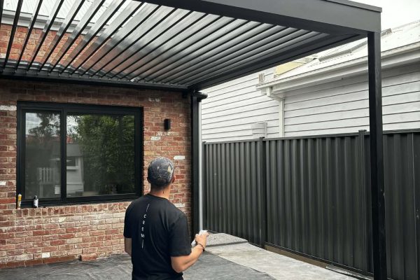Motorized louvre roof installation SW Building Solutions